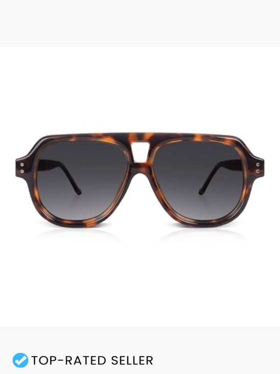 Retro Square Aviator Sunglasses Polarized 70s Bold Flat Top Frame Chic main image 5